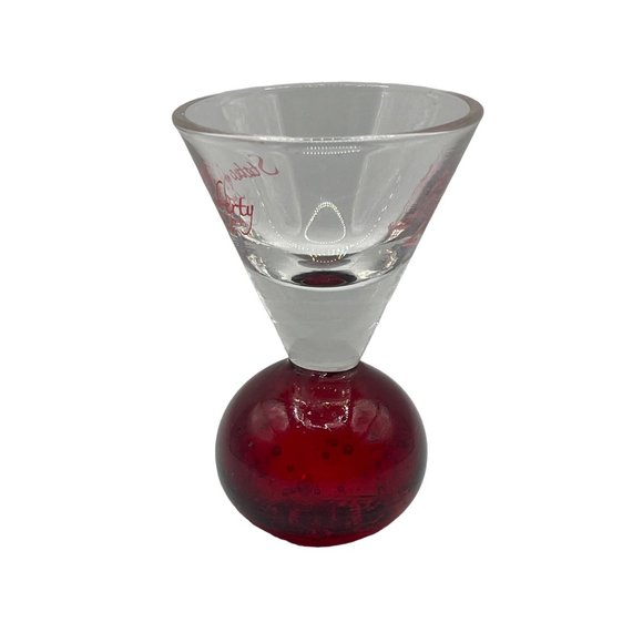 Statue of Liberty Round Ball Bottom Souvenir Shot Glass Red - Picture 2 of 6